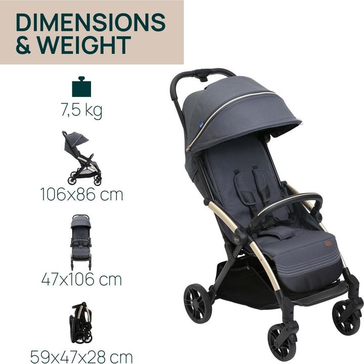 Actual product image Chicco 4-Wheel Stroller Goody Xplus Dark