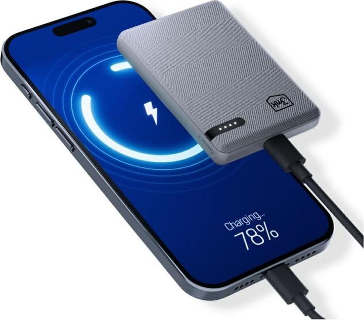 Actual product image 3MK Powerbank Pocket Powerbank 5000mAh 12W USB-C szary/gray (5000 mAh, 12 W)