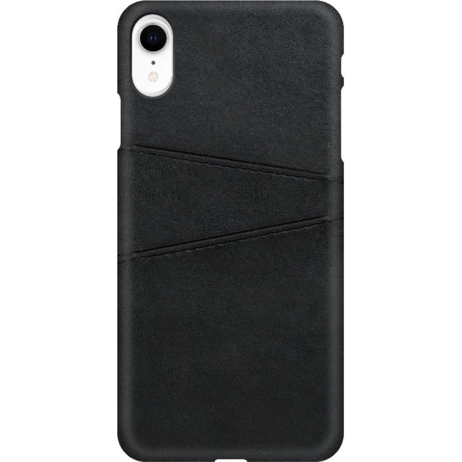 Thumbnail - Screenguard Apple iPhone XR CardCaddy Leder Backcase mit Kartenfächern (Apple iPhone XR), Smartphone Hülle, Schwarz