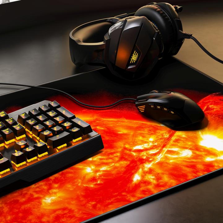 Produktbild CSL Gaming Mauspad, XXL Mausmatte 900 x 400mm, Präzision & Geschwindigkeit, Rote Sonne (XXL)