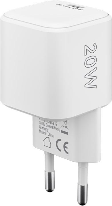 Immagine prodotto Goobay USB-C PD GaN Schnellladegerät Nano 20 W weiss (20 W, 1 porzione)