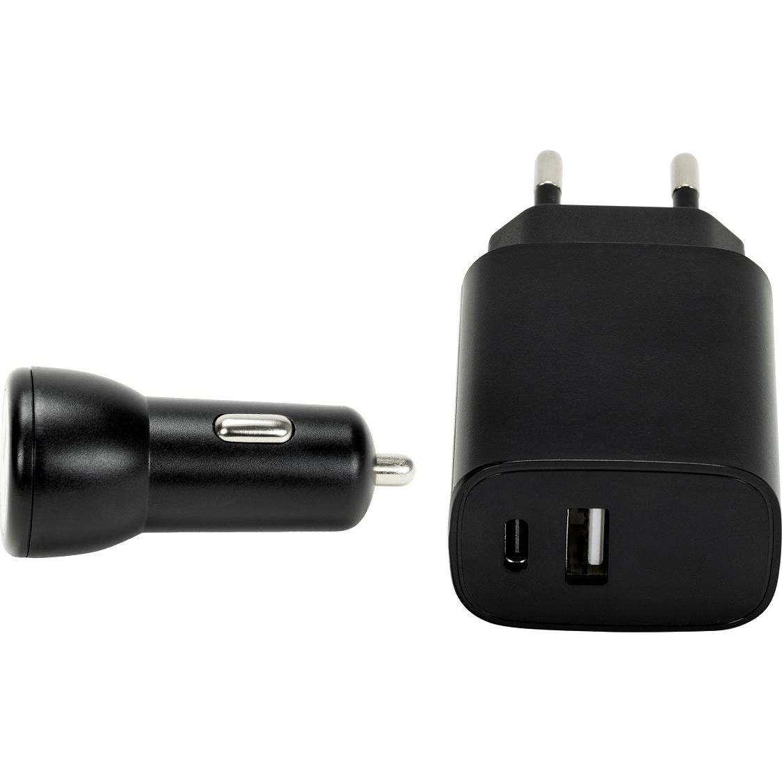 Thumbnail - Speedlink Wall & Car Charger Set USB-A & USB-C 15W, black (15 W), USB Ladegerät, Schwarz