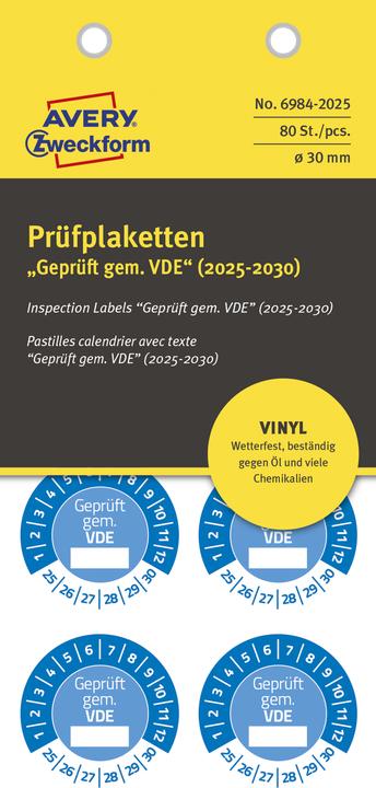 Produktbild Avery Prüfplaketten