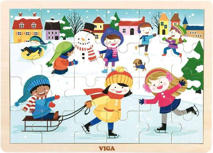 Produktbild Viga Toys Holzpuzzle 24-tlg. - Winterspass, Viga (24 Teile)