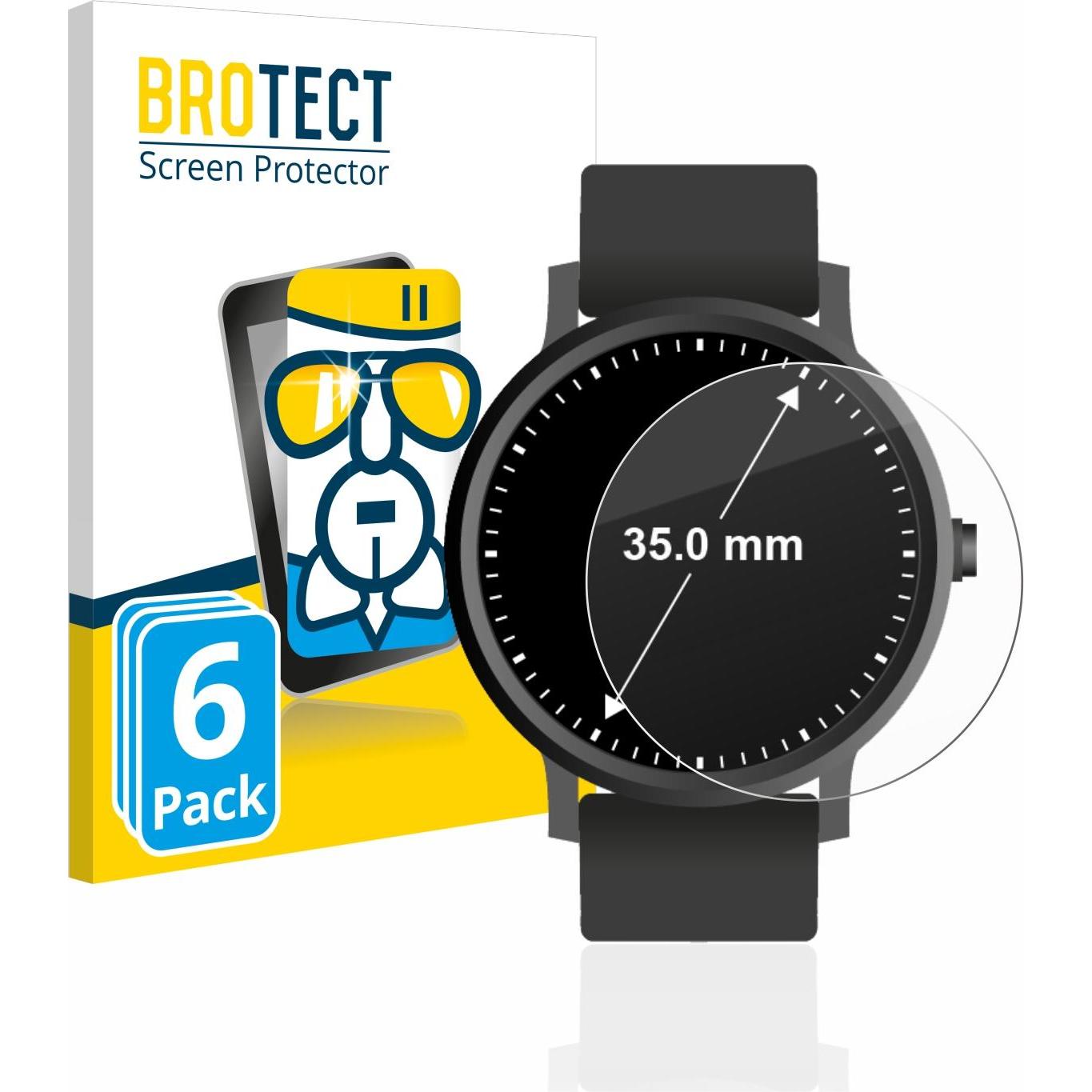 BROTECT AirGlass Panzerglasfolie, Smartwatch Schutzfolie, Transparent