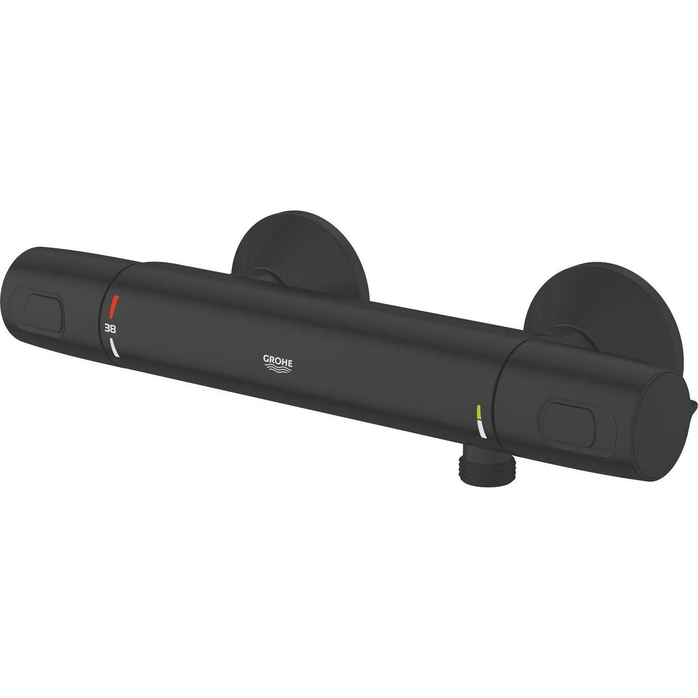 Grohe, Badarmatur, Precision Trend Aufputz-Thermostat-Brausearmatur, EU-Stichmass, mattschwarz
