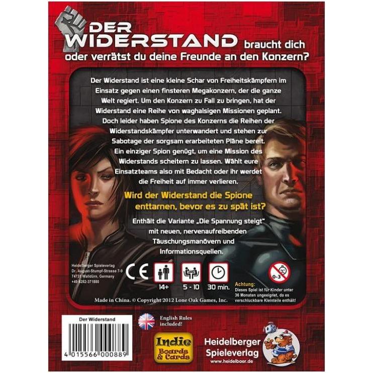 Thumbnail - Heidelberger IBCD0011 - Der Widerstand, Kartenspiel, für 5-10 Spieler, ab 12 Jahren (Deutsch)