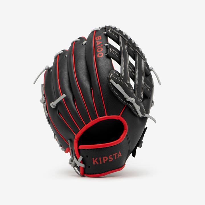 Produktbild Kipsta Damen/Herren Baseball Handschuh Rechtswerfer - BA100 schwarz/rot (11.50")