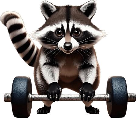 Image du produit Bügelbilder Bügelbild Fitness Waschbär (1 x)