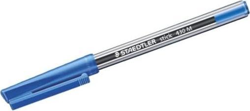 Produktbild Staedtler ® Einwegkugelschreiber stick 430 0,35mm blau Kappenmodell dokumentenecht (Durchsichtig, 1 x)