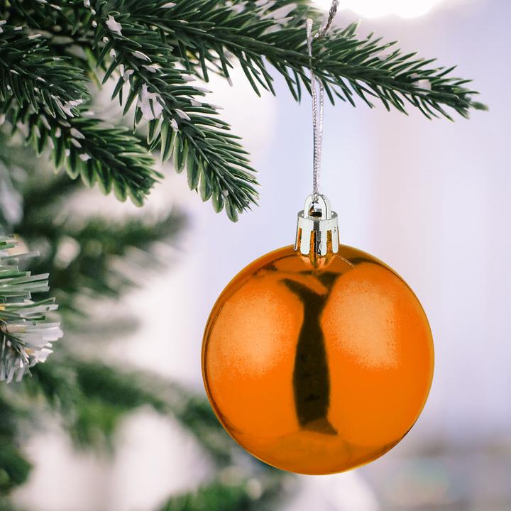 Actual product image Relaxdays - Weihnachtskugeln 100er Set, Orange/ Silber, 7 x 6 cm (100 -part)