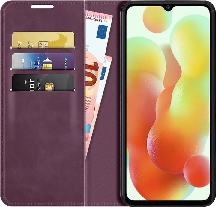Actual product image Cazy Book Case Compatible with Xiaomi Redmi 12C - Cover Foldable Magnetic Synthetic Leather - Purple (Xiaomi Redmi 12C)