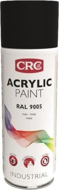 CRC Farb-Schutzlack ACRYLIC PAINT 9005 Tiefschwarz Matt 400 ml (Tiefschwarz, 0.40 l)