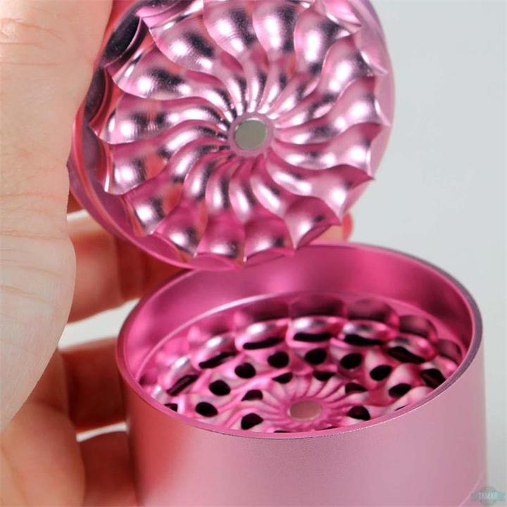 Actual product image Black Leaf Grinder Alu CNC "Blumengrider" 5teilig