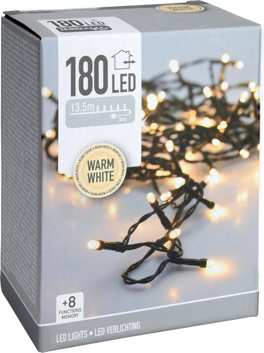 Mondex ŁAŃCUCH LED 180L WW ZEWNĘTRZNE 13,5m +8funkcji (13.50 m)