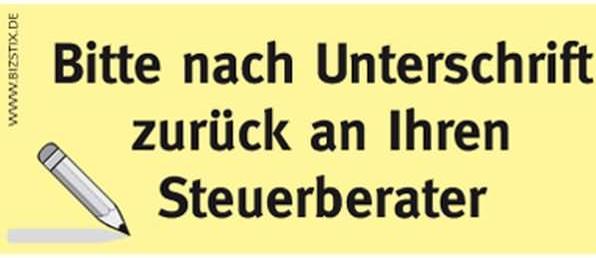 Actual product image Bizstix Note 'Tax consultant' 75x35mm (35 x 75 mm)