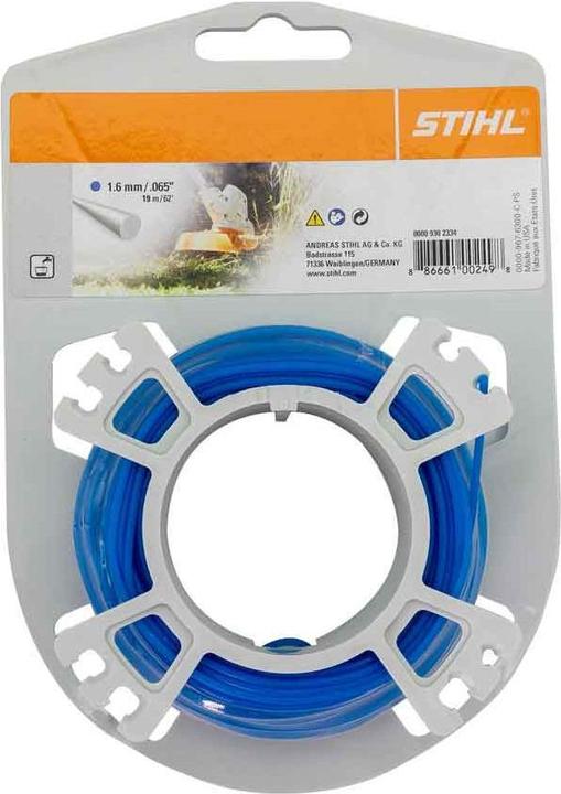 Actual product image Stihl 9302334 Mähfäden rund Rolle 1,6 mm 20 m, blau (Weed whacker, Trimmer line + line spool)