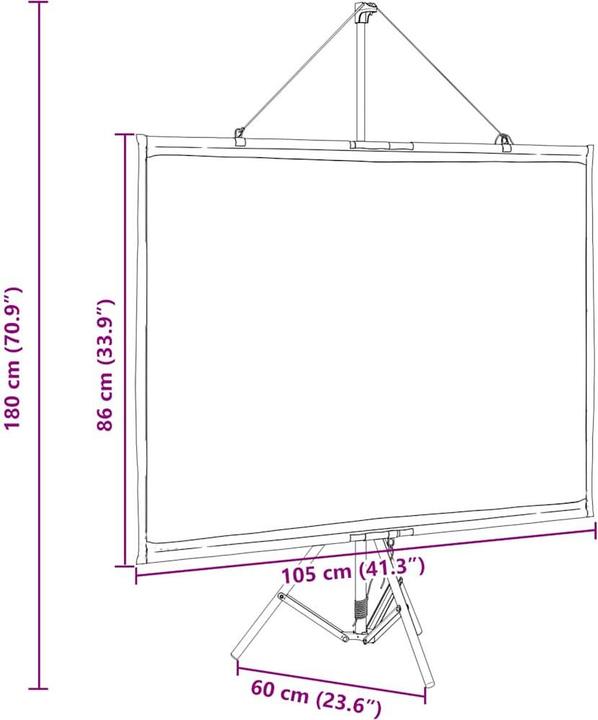 Actual product image vidaXL Projektionsleinwand (50", 4:3)