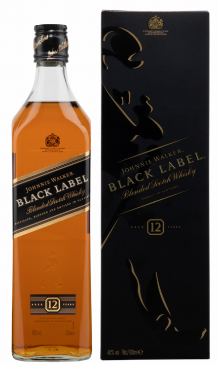Image du produit Johnnie Walker 12 Years Black Label (Whisky mélangé, Scotch Whisky, 1 x 70 cl)