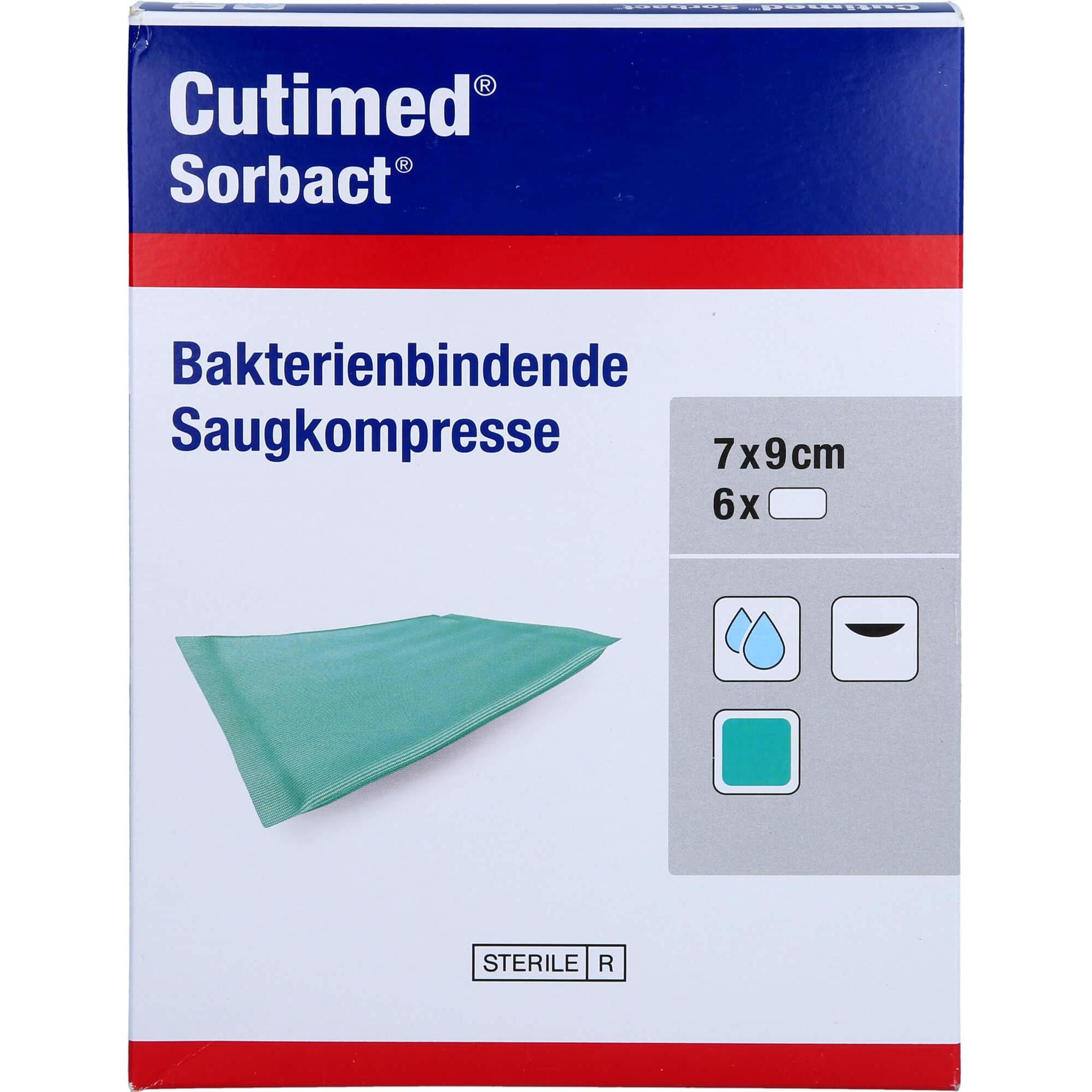 Thumbnail - BSN, Verbandsmaterial, Cutimed Sorbact Saugkompressen 7x9cm, 6 St KOM