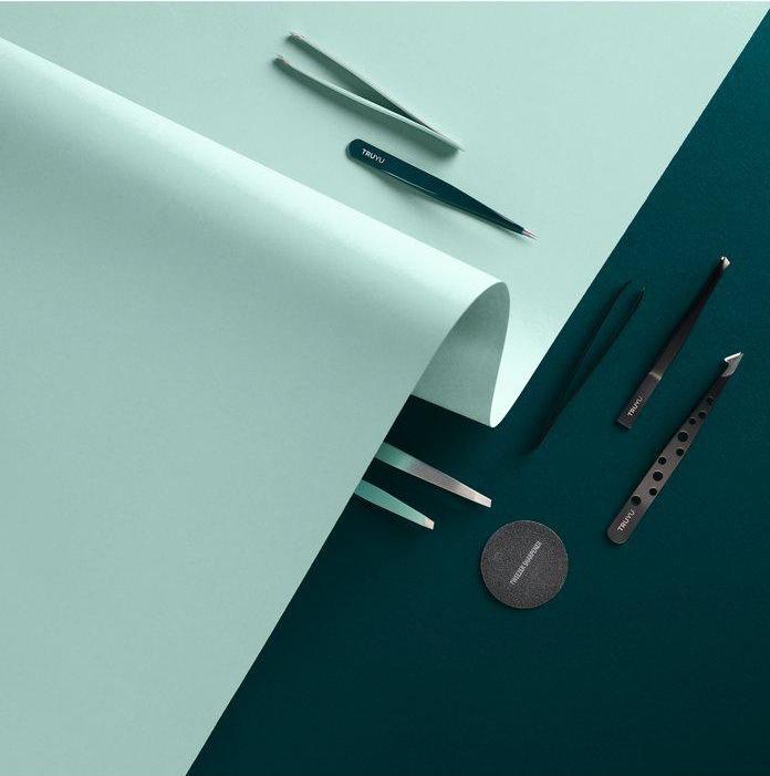 Actual product image Truyu Tweezer Kit Set of 2 Full Size Slant Tweezer and Mini Slant Tweezer - Facial Hair Removal for Women