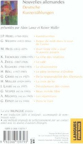 Produktbild Nouvelles allemandes - Deutsche Kurzzzählungen (Französisch, Collectif, 2004)