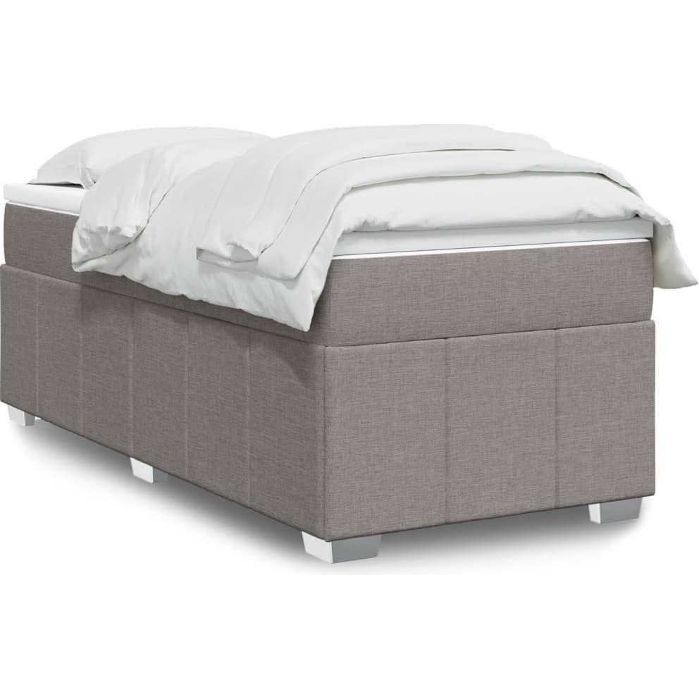 VidaXL, Bett, Boxspringbett Polsterbett Bett Einzelbett Matratze Taupe 80x200cm Stoff (80 x 200 cm)