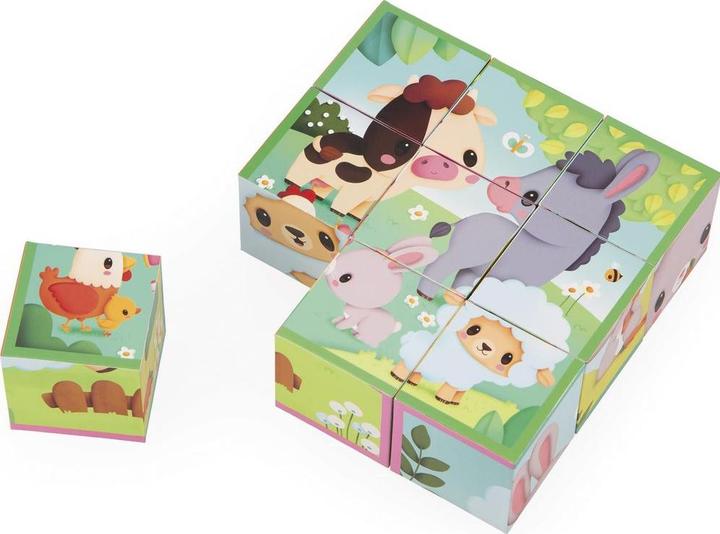 Image du produit Janod Ferme cubes animaux (9 pièces)