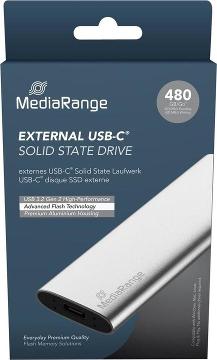 MediaRange M.2, 3D TLC, USB-C, 29. (480 GB)