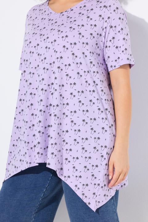 Produktbild Ulla Popken T-Shirt, Palmen, A-Linie, V-Ausschnitt, Halbarm (42, 44)