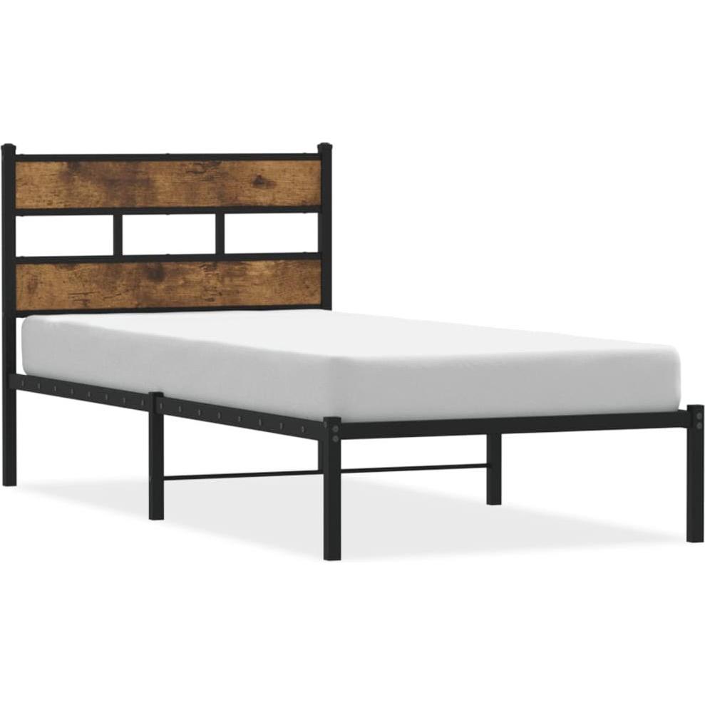 VidaXL, Bett, Bett ohne Matratze Räuchereiche (107 x 203 cm)