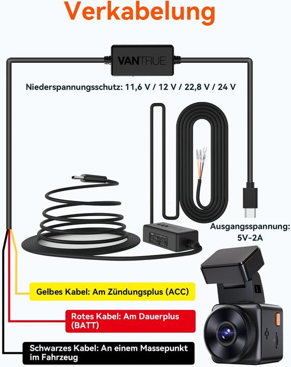 Immagine prodotto Vantrue Hardwire Kit für Dashcams