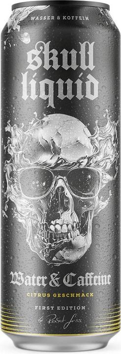 Produktbild Skull Liquid Water & Koffein - Zitrus (12 x 568ml Dose) (Zitrus, 12 x)