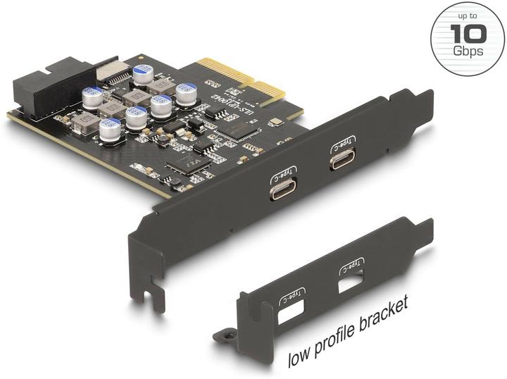 Actual product image Delock PCI Express x4 card to 2 x external USB Type-C + 1 x i