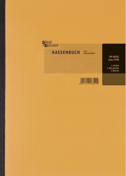 Actual product image König & Ebhardt Cash book DIN A4 orange 2 x 50 sheets (50 x)