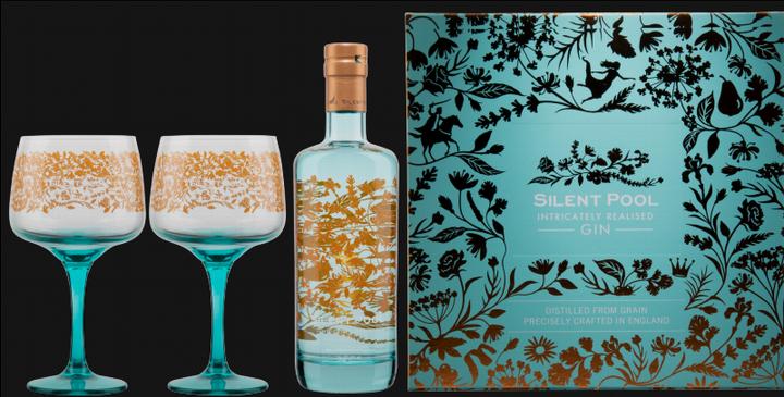 Actual product image Silent Pool Distillery London Dry Gin with 2 glasses (1 x 70 cl)