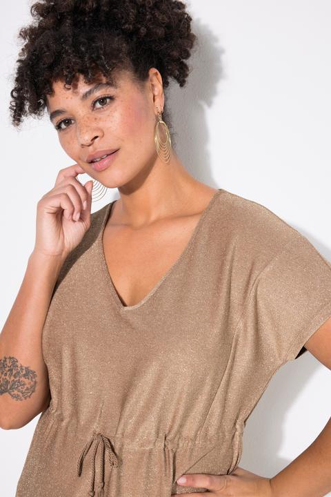 Actual product image Miamoda T-Shirt, A-Linie, glitzernder Jersey, Taillen-Tunnelzug (48)