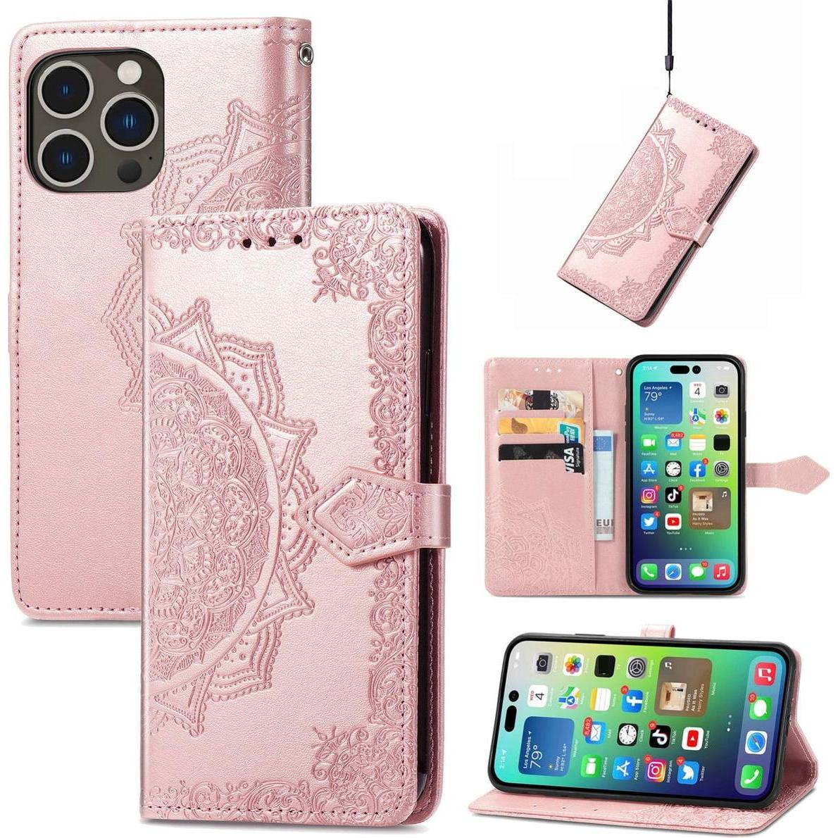 Thumbnail - König Design Hülle Handy Schutz für Apple iPhone 15 Pro Max Case Cover Klapp Tasche Wallet (Apple iPhone 15 Pro Max), Sm...