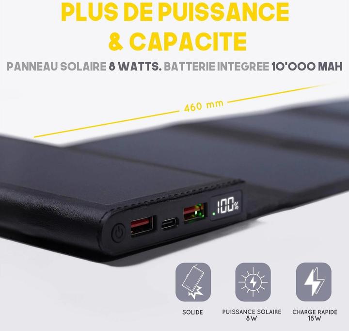 Produktbild Sunslice Tragbare Solar-Batterie 8W "Electron" (10000000 mAh, 8 W, 20 Wh)