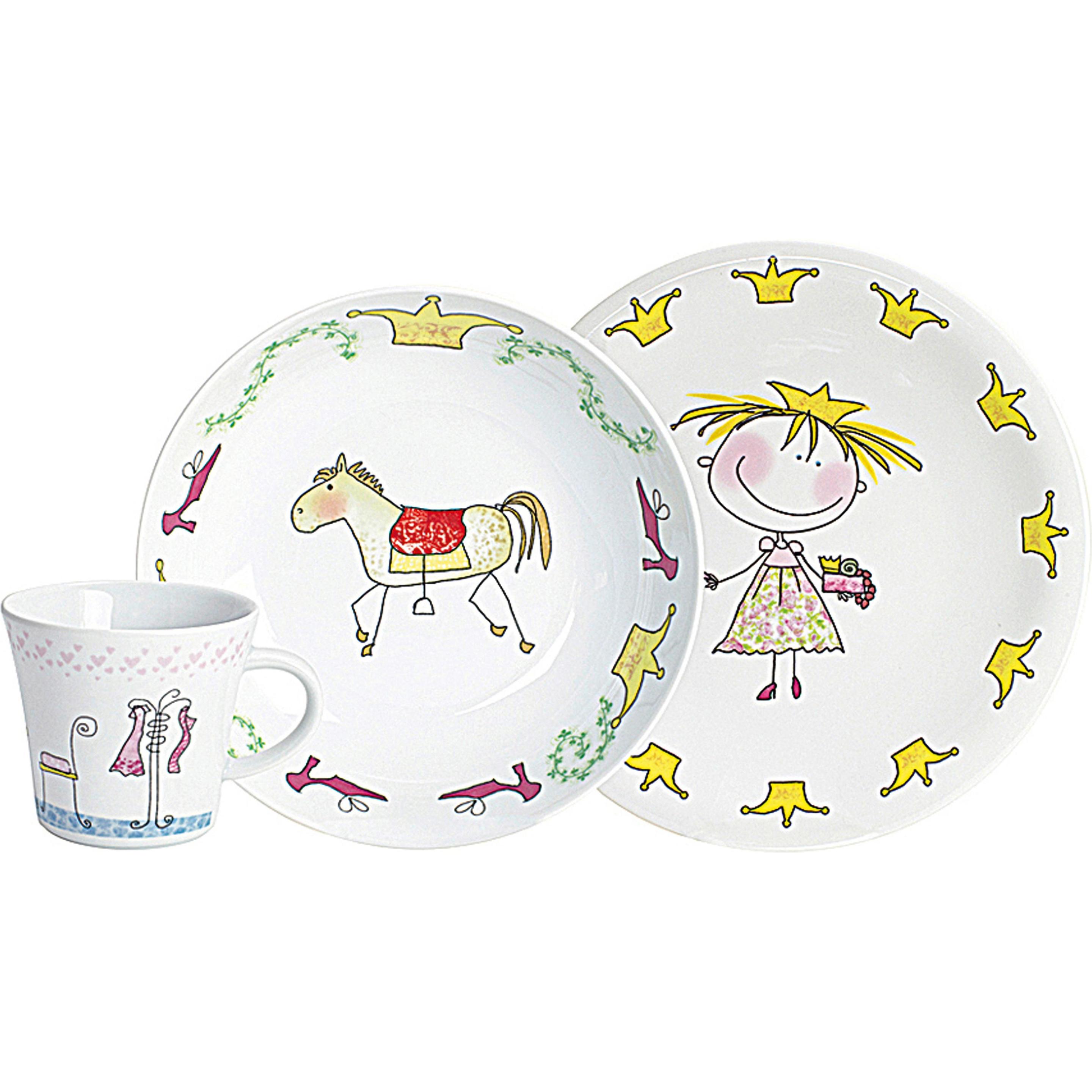 Kahla, Kindergeschirr + Kinderbesteck, Kids Märchenprinzessin Kinderset