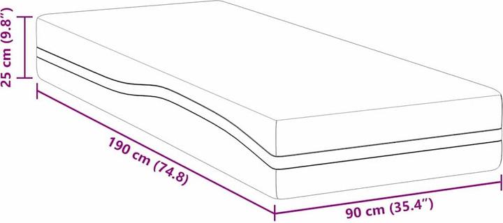 Produktbild vidaXL Memory-Schaum-Matratze (Schaumstoffkern, 90 x 190 cm)