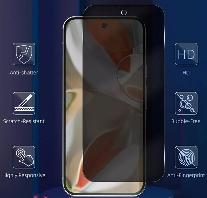 Actual product image Screenguard Privacy Screen Google Pixel 9 Pro Screen Protector armoured glass (1 Piece, Google Pixel 9 Pro)