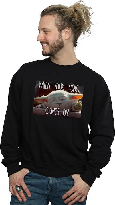 Immagine prodotto Star Wars The Mandalorian The Child Song Meme Felpa Uomo (M)