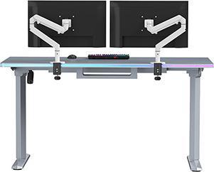 Actual product image Ultradesk Gaming-Tisch QUEST, 140x70cm, 72-120cm, grau-grau