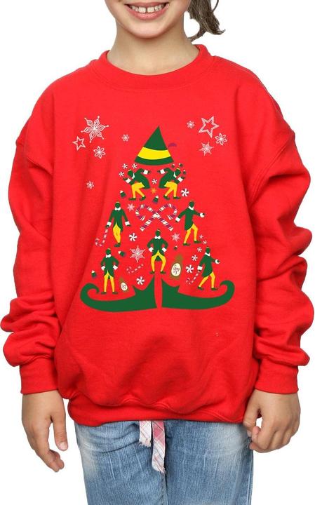 Actual product image Elf Girls Christmas Tree Sweatshirt (152, 158)
