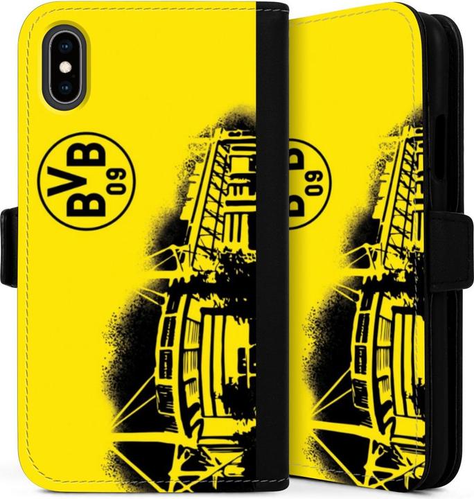 Produktbild DeinDesign Tasche für Apple iPhone Xs Handy Flip Case Wallet Cover Handytasche Leder BVB Borussia Dortmund (Apple iPhone XS)