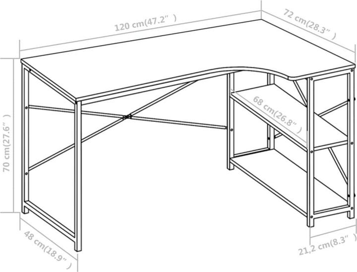 Image du produit vidaXL Computer Tisch (120 x 72 x 70 cm)