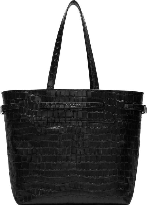 Liebeskind Berlin Schoudertas Shopper Lora Croco Tote Bag Black Zwart