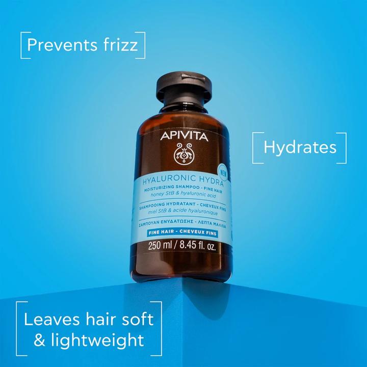 Actual product image Apivita Hyaluronic Hydra Moisturizing Shampoo For Fine Hair - 250ml (Liquid shampoo, 250 ml)