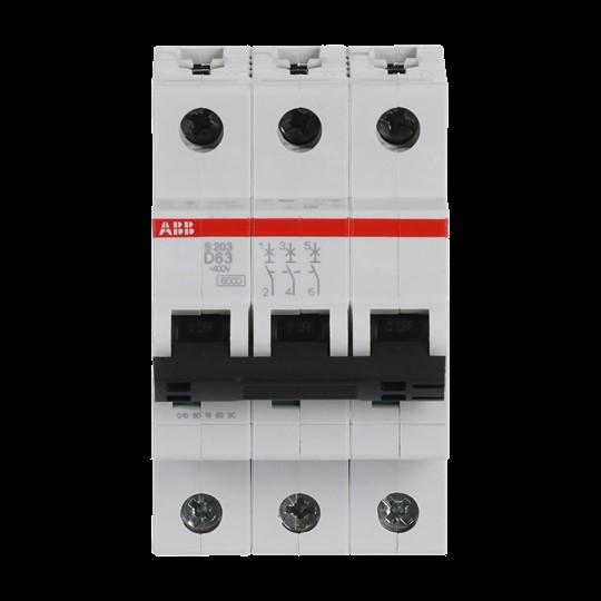 Image du produit ABB Disjoncteur 6ka Courbe D Tripolaire 63a